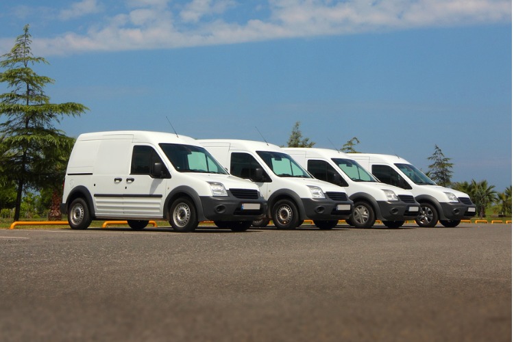 small fleet of delivery vans