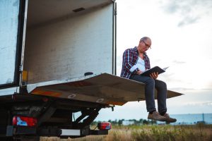 truck driver passing the time with journal entries